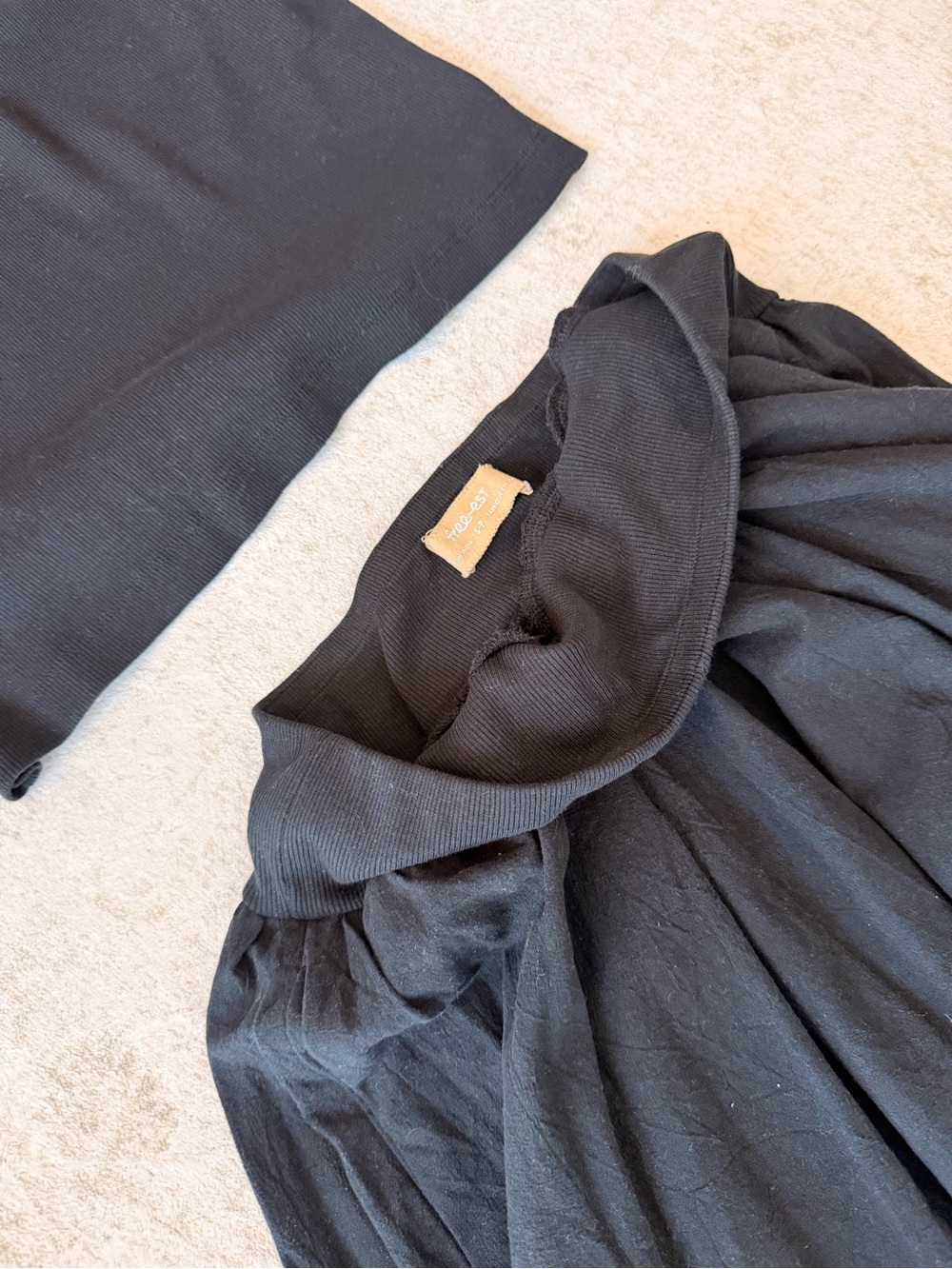 Free People Black Asymmetrical Midi Skirt And Top Set - Picture 3 of 5